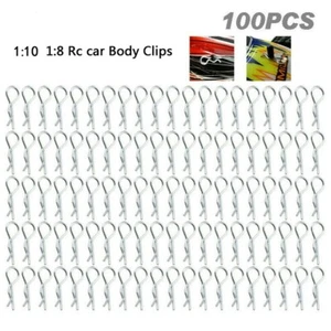 Silver Steel Body Shell Clip Pins Pack of 100 for RC HSP 1/10 1/8 Cars - Picture 1 of 23