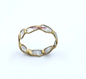 Uncut Polki Diamond 925 Sterling Silver Beautiful Ring Jewelry Gift For Wedding - Picture 1 of 13