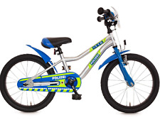 Bachtenkirch POLIZEI K-Rahmen 18 Zoll Kinderfahrrad - Silber/Blau/Neongelb