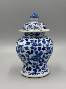 Antike chinesische blau-weiße Zwillingsdrachen Dose aus dem 19. Jh. 7" signiert - Bild 1 von 11