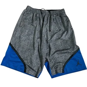 Nike Air Jordan Shorts Mens XL AJ3 Cement Grey Elephant Print Y2K Streetwear - Picture 1 of 4