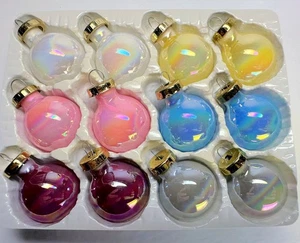 Irisierende Miniatur Acryl Weihnachtskugel Ornamente 24 mm rund 12er Set - Bild 1 von 3