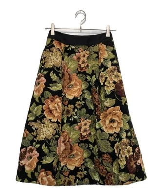 Simone Rocha Black Jacquard Tuck Flower Skirt Women's Long Skirt - Image 1 of 4