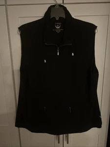 Chicos Zenergy Vest 3 Women's XL Black Full Zip Mock Neck Zip Pockets Stretch - Picture 1 of 7