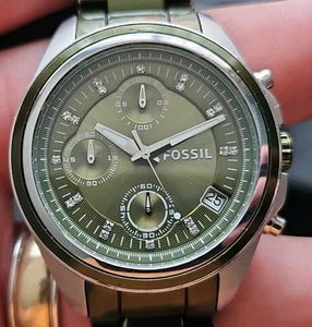 Ladies Genuine Fossil Green Chronograph Watch - Picture 1 of 4