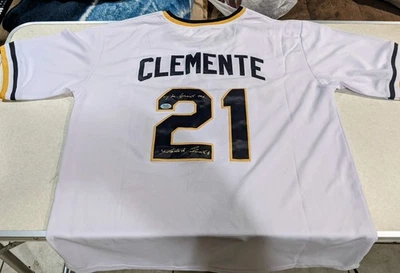 🔥Roberto Clemente Jr. Signed Clemente White Pirates Throwback Jersey PSA🔥 - Image 1 of 4