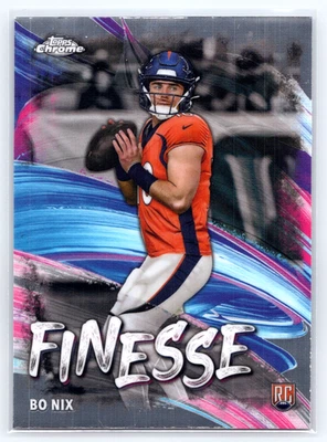 2024 Topps Chrome NFL Bo Nix #F-4 Finesse Denver Broncos Rookie RC - Image 1 of 2