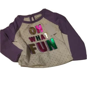 Little Wonders Toddler Girl Long Sleeve "Oh What Fun" - Purple White - 12months - Picture 1 of 4