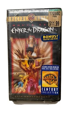 Bruce Lee Enter The Dragon 25th Anniversary VHS Tape w/ Promo Card Foto 1 de 3