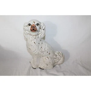 Old Staffordshire English Spaniel Antique 19th Century Mantle Dog Single 12 Inch - Picture 1 of 10