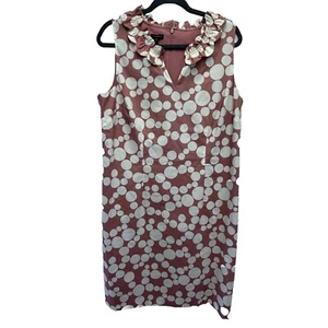 Talbots Neu mit Etikett Etui-Midikleid rosa gepunktet Damengröße 12 Kleid Rüschen - Bild 1 von 10
