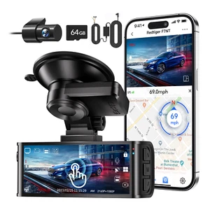 REDTIGER Dash Camera 4K Front and Rear,Touch Screen 3.18 Inch,With Hardwire Kit - Picture 1 of 8
