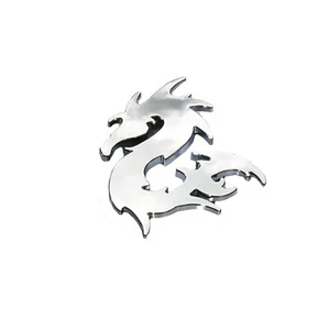Nueva calcomanía emblema automático cromado plástico fácil de pegar dragón - 2 piezas - Imagen 1 de 1