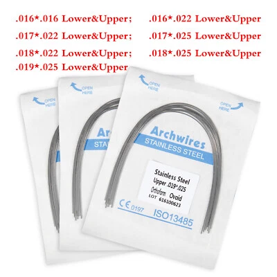 Los alambres de ortodoncia dental rectangular oval arco de acero inoxidable