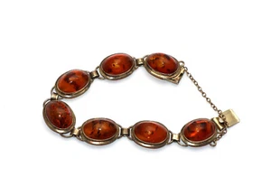 Antique Baltic Amber Silver 935 Bracelet 20.9g. - Picture 1 of 6