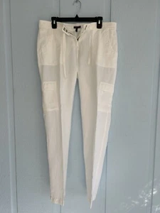 Brand New Eileen Fisher Women's Cargo Pant W/ Tag-Cotton Hemp Trousers-White 10 - Picture 1 of 8