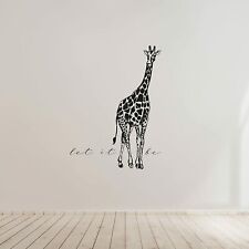 Let It Be Quote Giraffe Animal Wall Art Stickers for Kids Home Room Decal