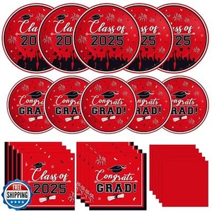 Graduation Plates and Napkins 2025 Grad Party Supplies, Class of 2025 Congrat - Picture 1 of 5