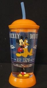NUOVO RARO Disney Store Arancione Topolino Globo di Neve Cupola Bicchiere Tazza - Foto 1 di 6
