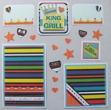 Premade Mat Set Scrapbook Pages Pieces Sewn BBQ King Outdoor Family Cookout