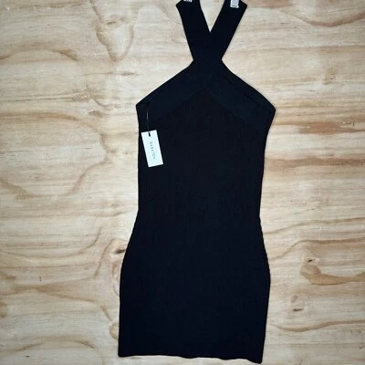 NWT Aritzia Babaton Sculpt Knit Crisscross Dress Sleeveless Black Womens Size XS - Image 1 of 4