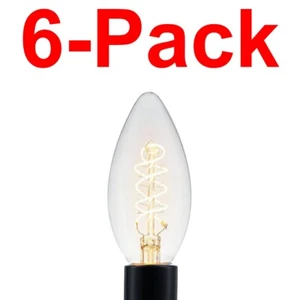 EcoSmart 6-Pack 40W Equiv B11 E12 Candelabra Fine Filament LED Lightbulb 2700K - Picture 1 of 4