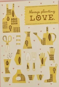 Hallmark Happy Muttertag Karte "Immer Liebe pflanzen" Gartenarbeit gold gelb - Bild 1 von 6
