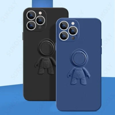 Case For iPhone 14 13 12 11 Pro Max XR XS Ring Holder Soft Silicone Phone Cover - Image 1 of 4