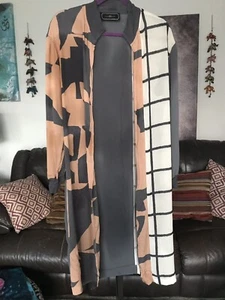 BY MALENE BIRGER Reconstructed Multi Print Color Dress Coat Sz M/L 🖤 - Bild 1 von 11