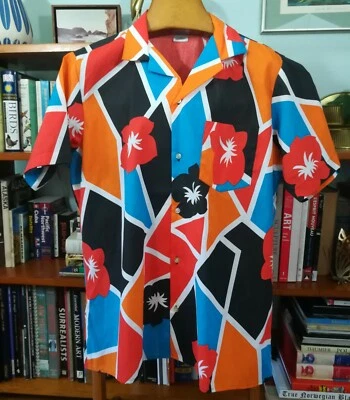 Camisa GRANDE Vintage Años 90 REVE Abstracto Estampado Floral Puntada Única Foto 1 de 4