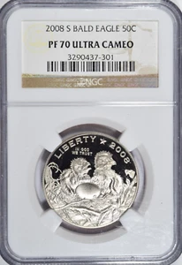 2008-S BALD EAGLE COMMEMORATIVE PROOF HALF DOLLAR 50 CENTS~ FRESH SLAB NGC PF70! - Picture 1 of 2