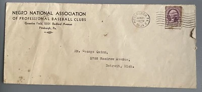 1934 Liga Negra Pittsburgh Crawfords Gus Greenlee Field Béisbol Anuncio Cubierta Foto 1 de 2