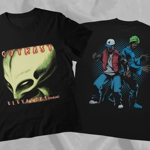 Outkast Elevators ATLiens Rare Black Double Sided T-Shirt - Bild 1 von 1