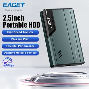 EAGET External Hard Disk Drive 500G/1TUSB3.0 Hard Drive for Gaming Data Transfer - Picture 1 of 11