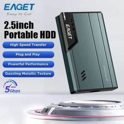 EAGET External Hard Disk Drive 500G/1TUSB3.0 Hard Drive for Gaming Data Transfer - Image 1 of 4