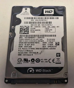 Western Digital WD Black WD7500BPKT - 750GB - 2.5" SATA Hard Drive - 2507161317 - Picture 1 of 4