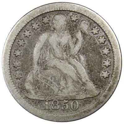 1850 Seated Liberty Dime VF+ VERY FINE Details Cleaned A2091 - Image 1 of 2