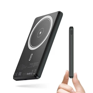 Powerbank NOHON 5000 mAh czarny, magnetyczny, bezprzewodowy, USB-C, szybkie ładowanie - Zdjęcie 1 z 7