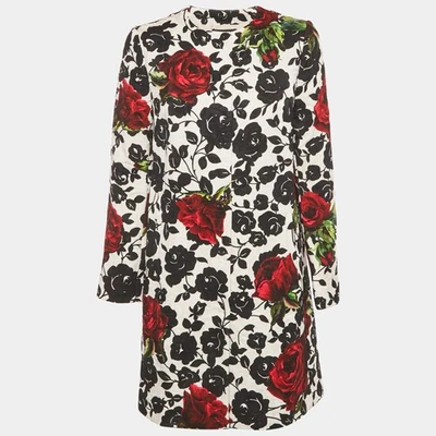 Abrigo Dolce Gabbana Blanco Floral Jacquard Largo Medio S Foto 1 de 4