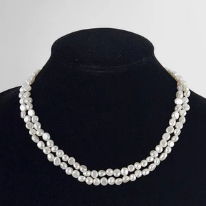 Vintage Estate Baroque Delicate Pearl Necklace 35” Elegant - Picture 1 of 7