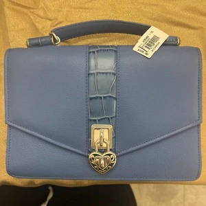NWT Womens Brighton Richmond Leather Purse Crossbody Blue Retail $320 - Picture 1 of 13
