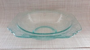 Vintage Depression? Aqua Blue Clear Glass Bread Dessert Plate Floral Pattern EUC - Picture 1 of 12