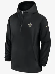 Nike New Orleans Saints Sideline Black 1/2 Zip Pullover Hooded Jacket Men’s 3XL - Picture 1 of 5
