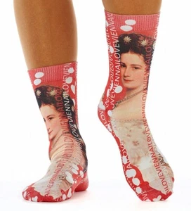 wigglesteps Socken Sissi Kaiserin Elisabeth Sisi Wien Vienna rot bunt 36 - 40 - Bild 1 von 2