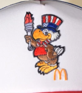 Cappello snapback Eagle 1984 Sam McDonald's camionista olimpiadi berretto maglia usa taglia unica - Foto 1 di 7