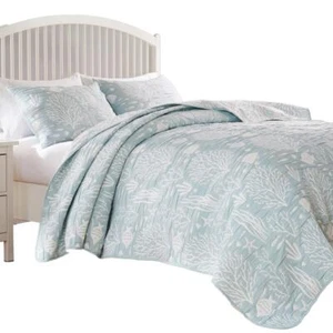 Greenland Home Fashions Marina Coverlet Set for Bed Seafoam - Picture 1 of 21