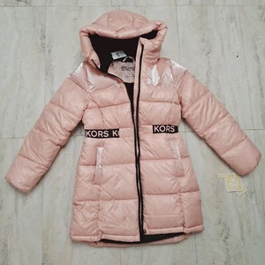 Michael Kors Rubor Rosa Cinturón Capucha Invierno Piel Abrigo Chaqueta 16 Niños Xs Mujeres MK - Imagen 1 de 15