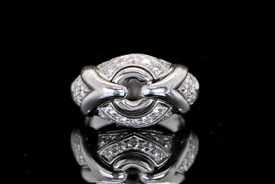 Anillo de cóctel Bvlgari Trika oro blanco de 18 k pavé de diamantes Bulgari de 0,75 quilates banda 5,75 Foto 1 de 4