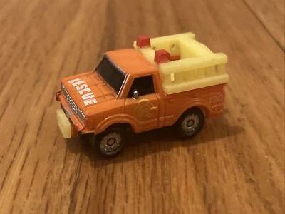 Micro Machines 1987 Galoob Datsun Fire Department Orange Pickup Truck Rescue - Image 1 of 4