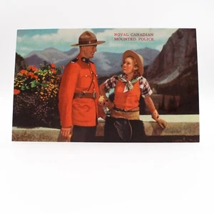 ROYAL CANADIAN MOUNTED POLICE Mountie & Cow Girl Canada Unposted Postcard VTG - Picture 1 of 2